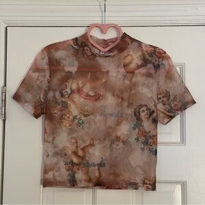 Mesh Cherub Crop Top